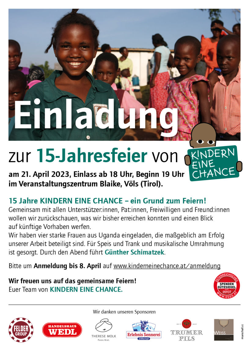 Jubiläum: 15 Jahre KINDERN EINE CHANCE