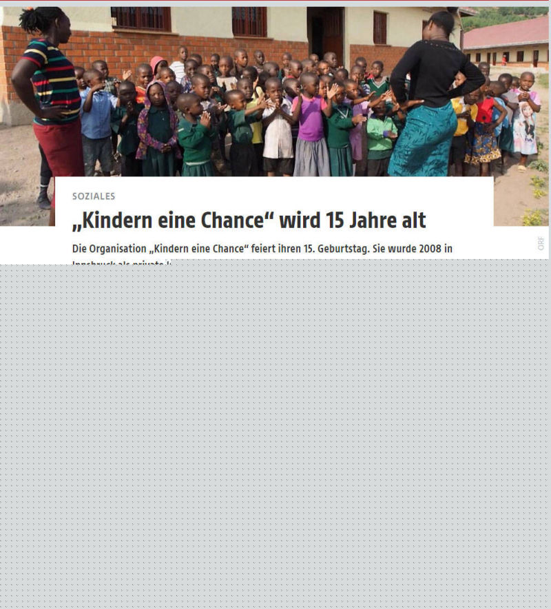 Jubiläum: 15 Jahre KINDERN EINE CHANCE
